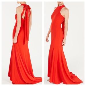 calvin klein halter mermaid gown